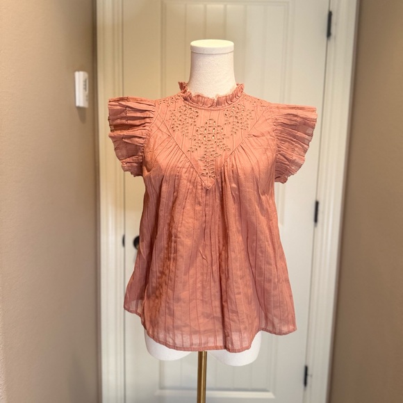 Universal Thread Tops - Universal Thread Ruffled Blouse - Peach - New With Tag